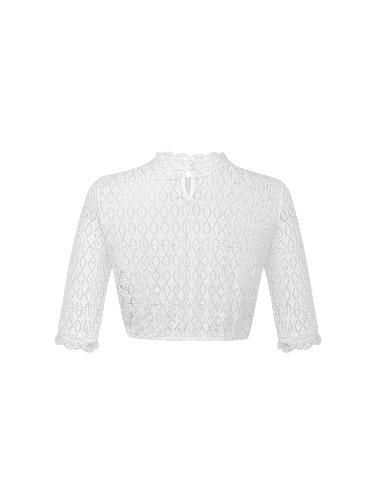 Weiß mit Rundhals und Kurzarm Dirndlblusen