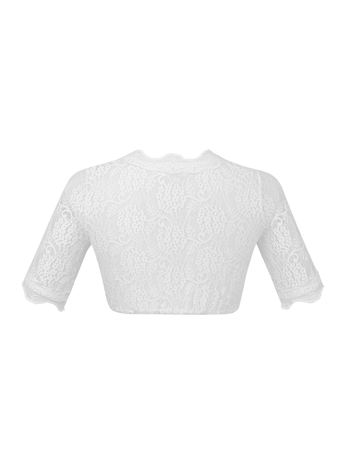 Weiß mit V-Ausschnitt und Kurzarm Dirndlblusen