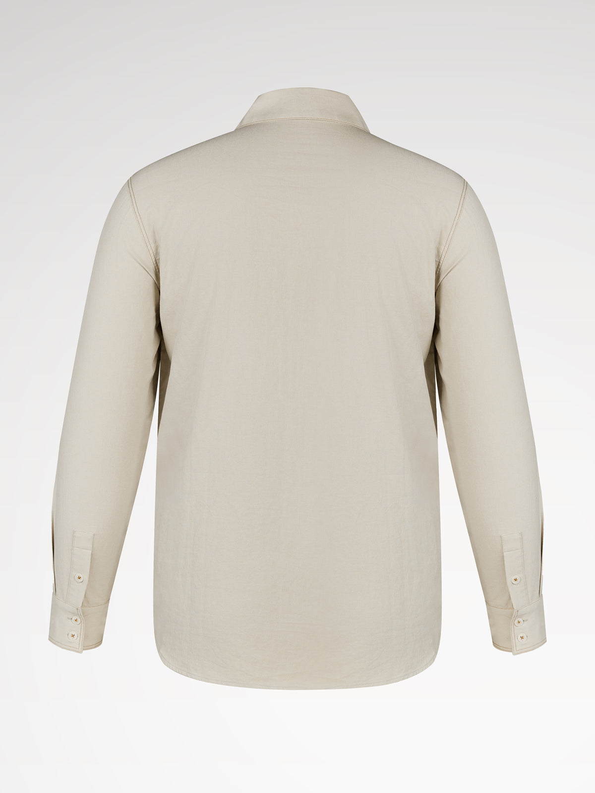 Herren Beige Reverskragen Vorne Hemden