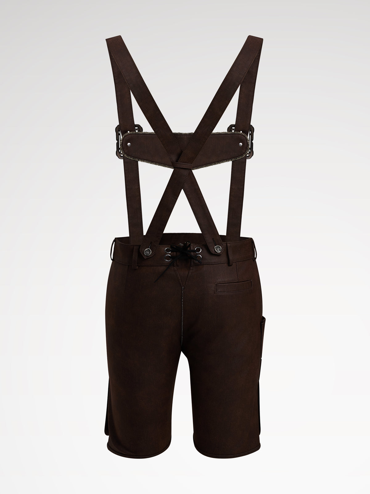 Herren Braun Knöpfen Vorne Lederhosen