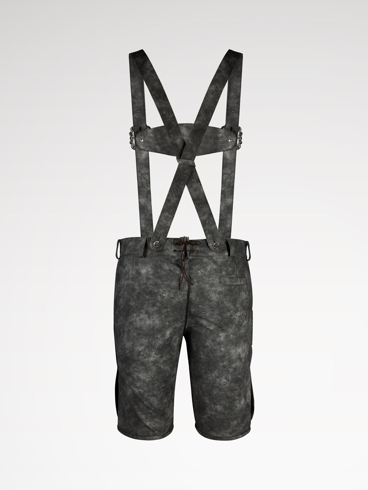 Herren Grau Knöpfen Vorne Lederhosen