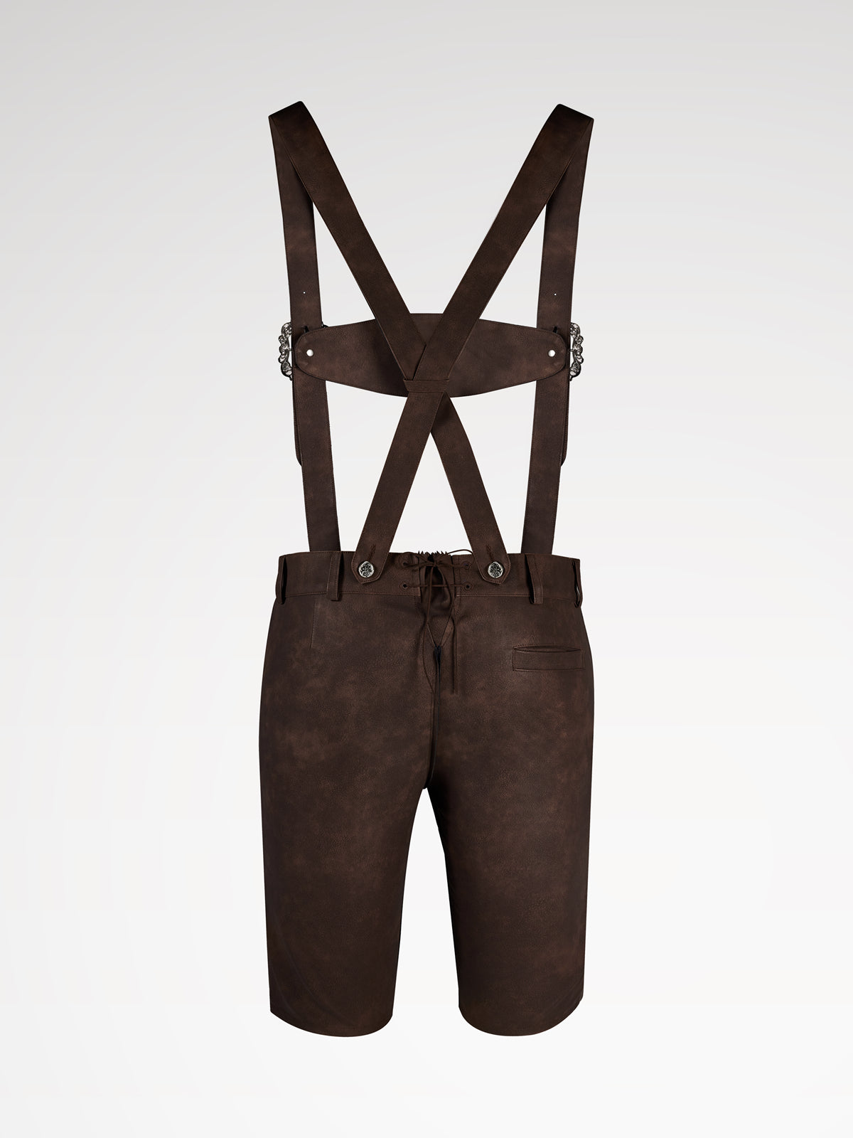 Herren Braun Knöpfen Vorne Lederhosen