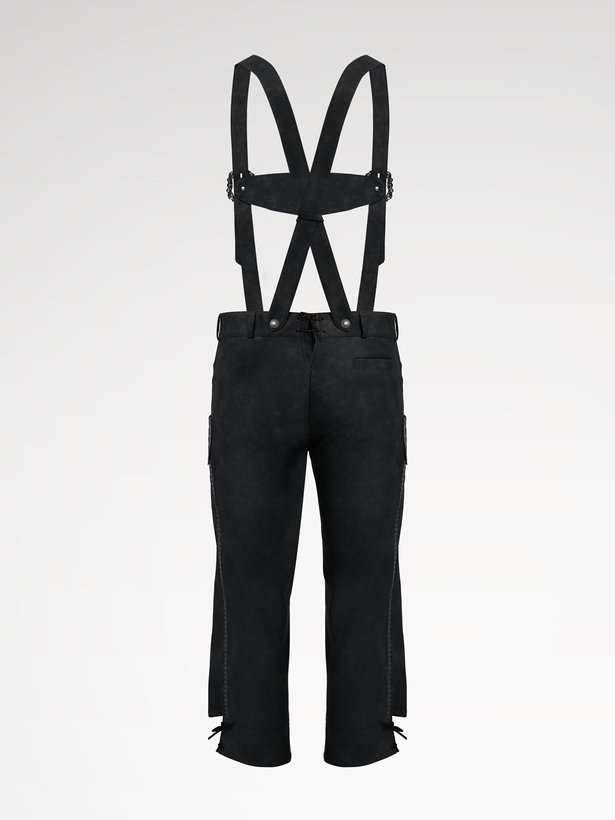 Herren Grau Lange Hosen Vorne Lederhosen