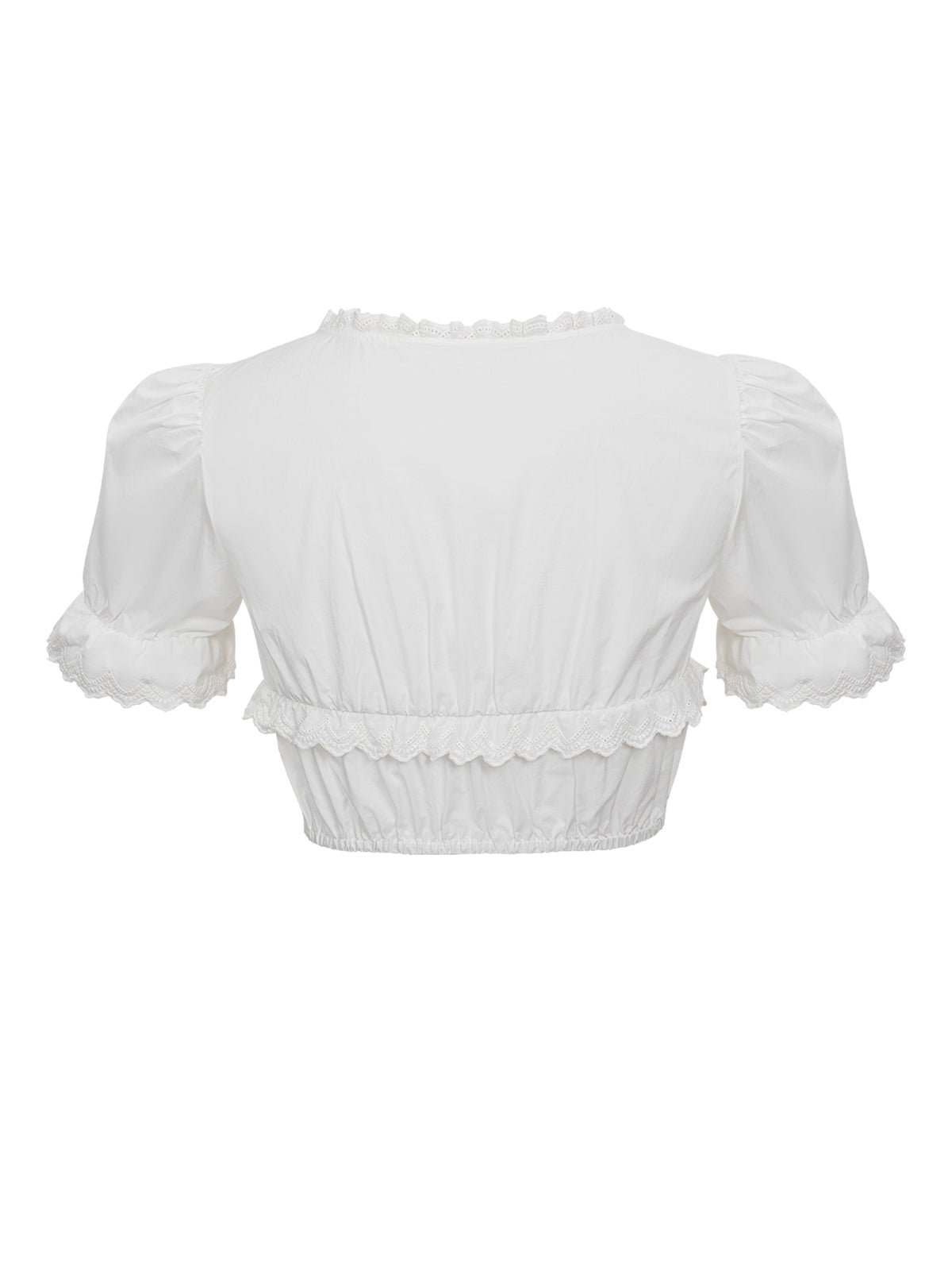 Weiß mit Gerader Ausschnitt und Kurzarm Dirndlblusen