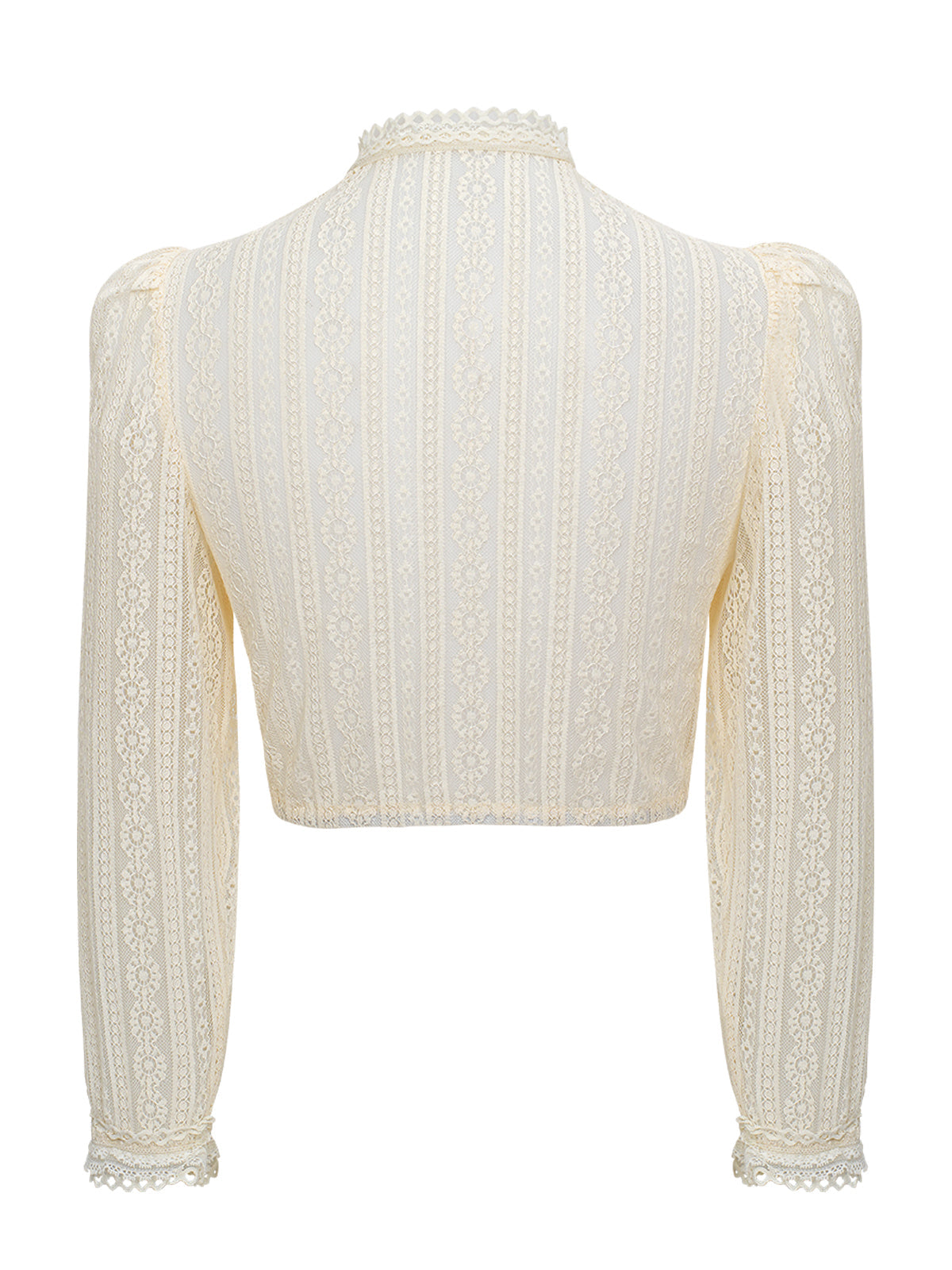 Beige mit Hochgeschlossen und Langarm Dirndlblusen