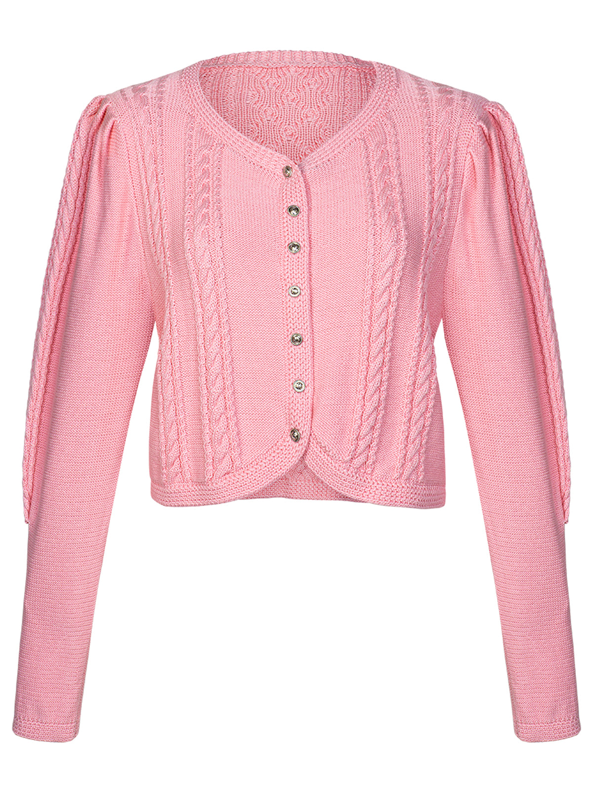 Damen Rosa V-Ausschnitt Vorne Strickjacken