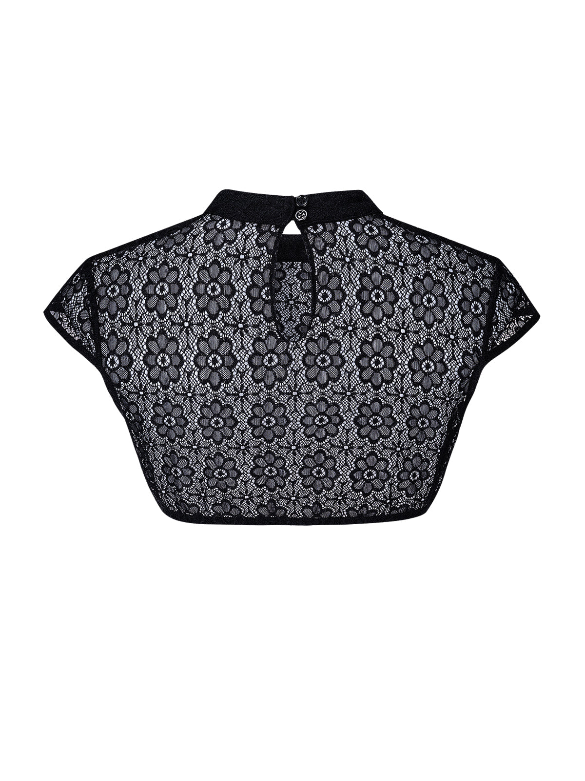 Schwarz mit Hochgeschlossen und Kurzarm Dirndlblusen