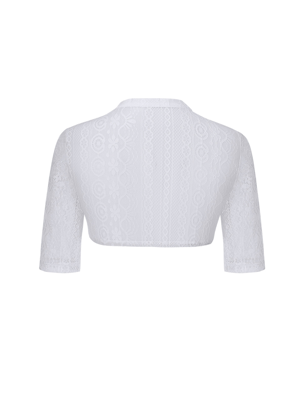 Weiß mit V-Ausschnitt und Halbarm Dirndlblusen