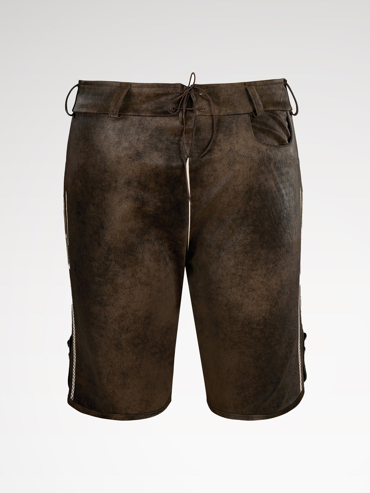 Herren Braun Kurze Hose Vorne Lederhosen