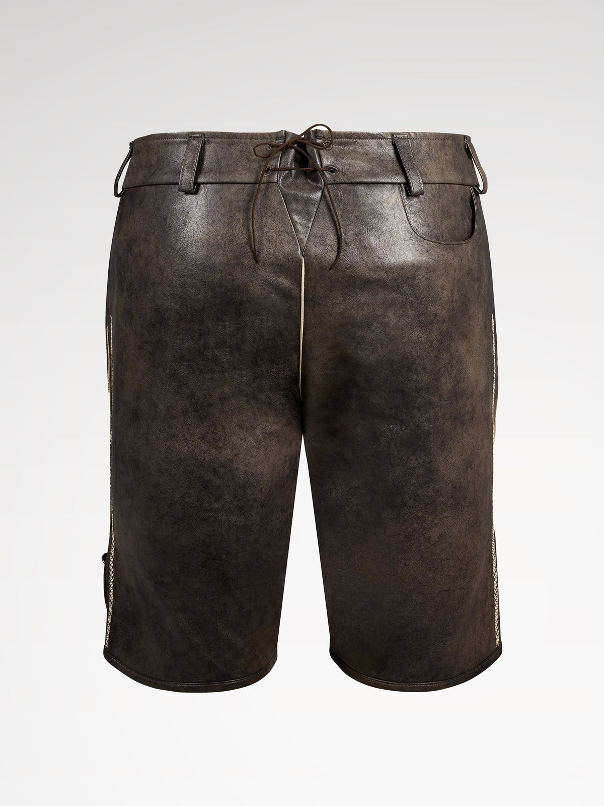 Herren Braun Kurze Hose Vorne Lederhosen