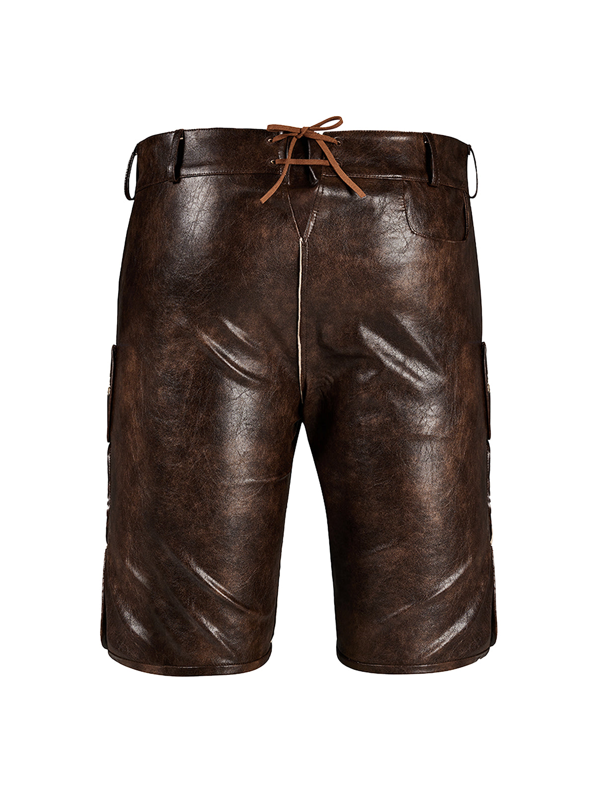 Herren Braun Kurze Hose Vorne Lederhosen