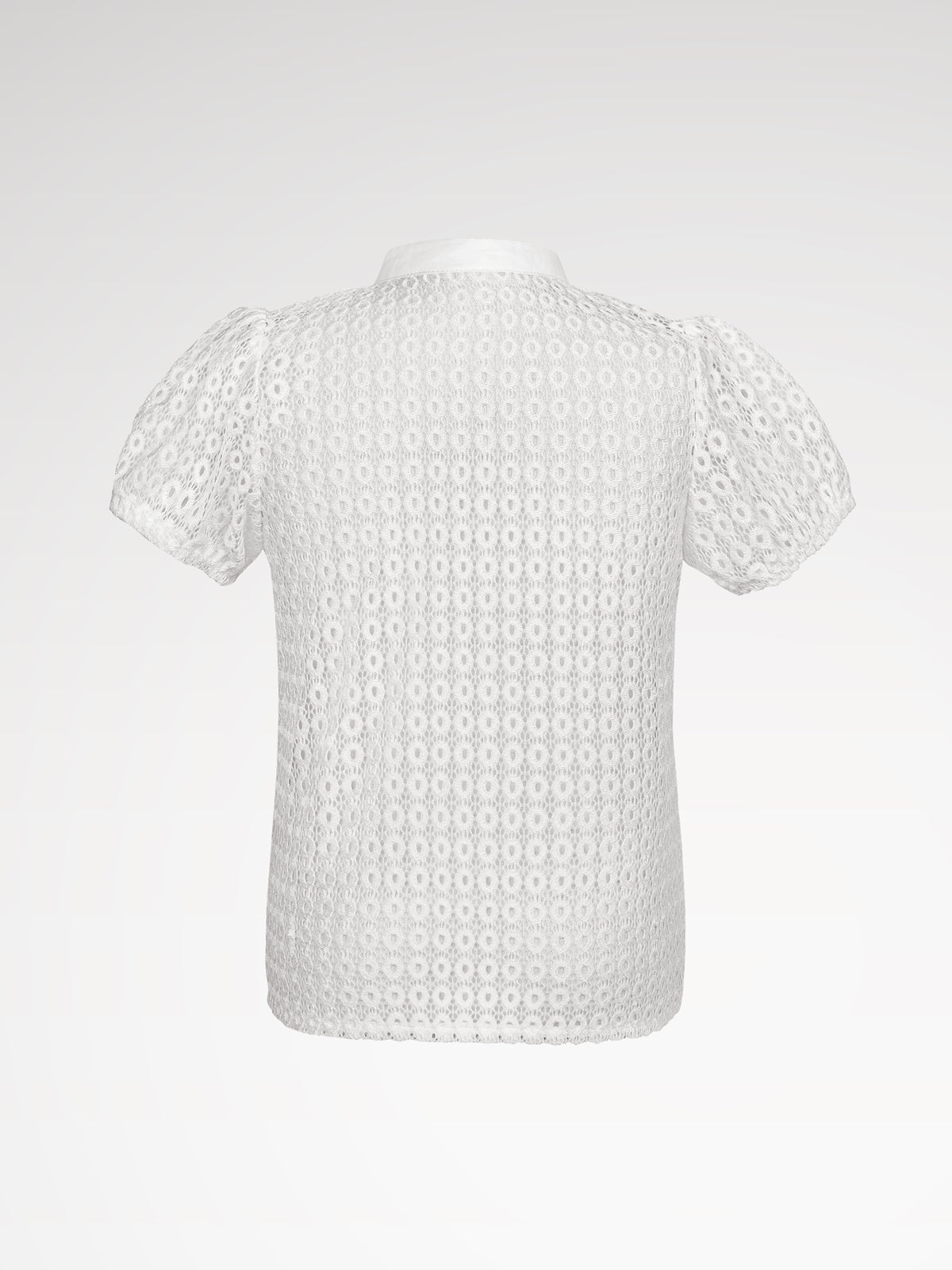 Kinder Weiß Hochgeschlossen Vorne Dirndlbluse