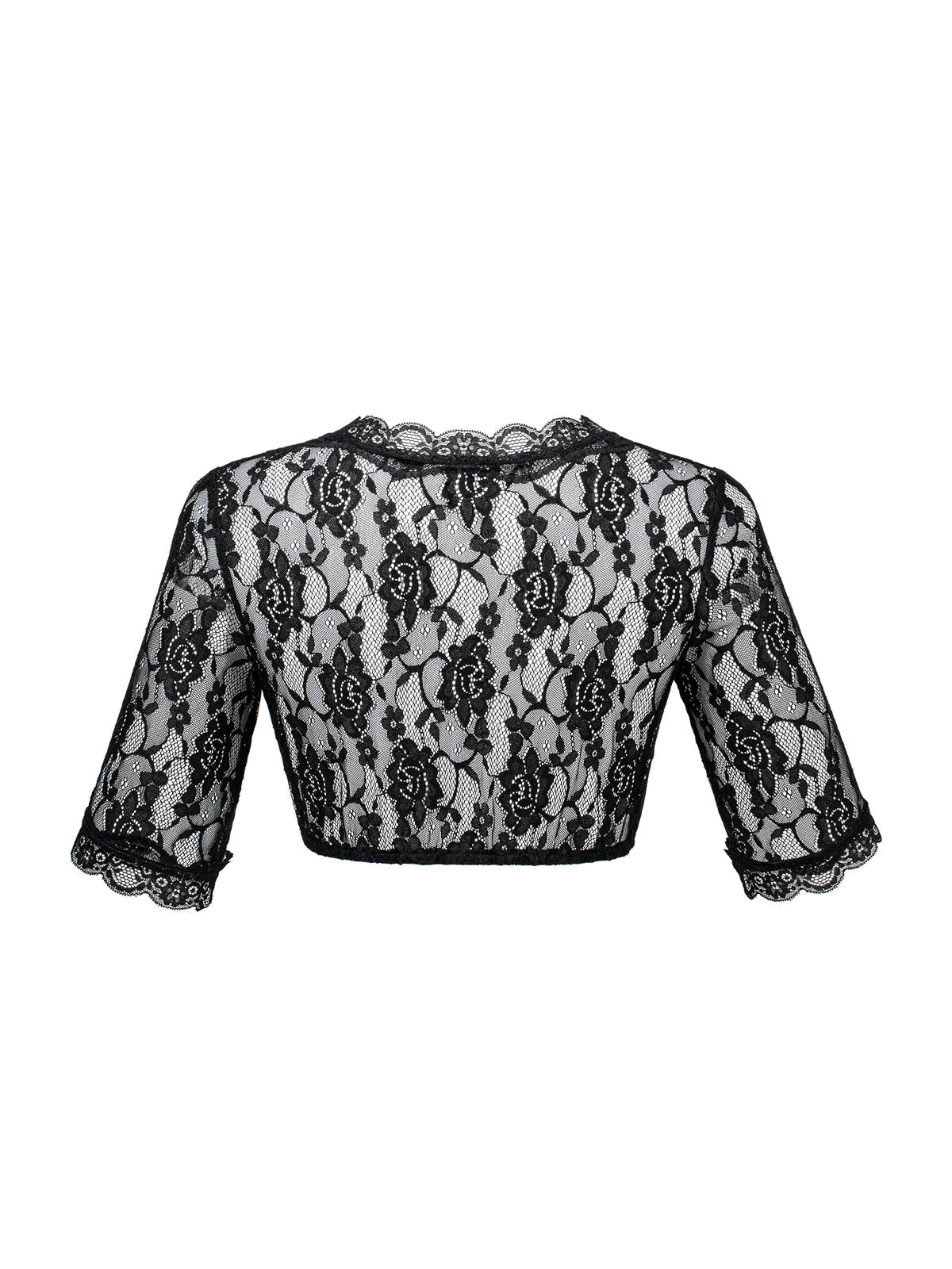 Schwarz mit V-Ausschnitt und Halbarm Dirndlblusen