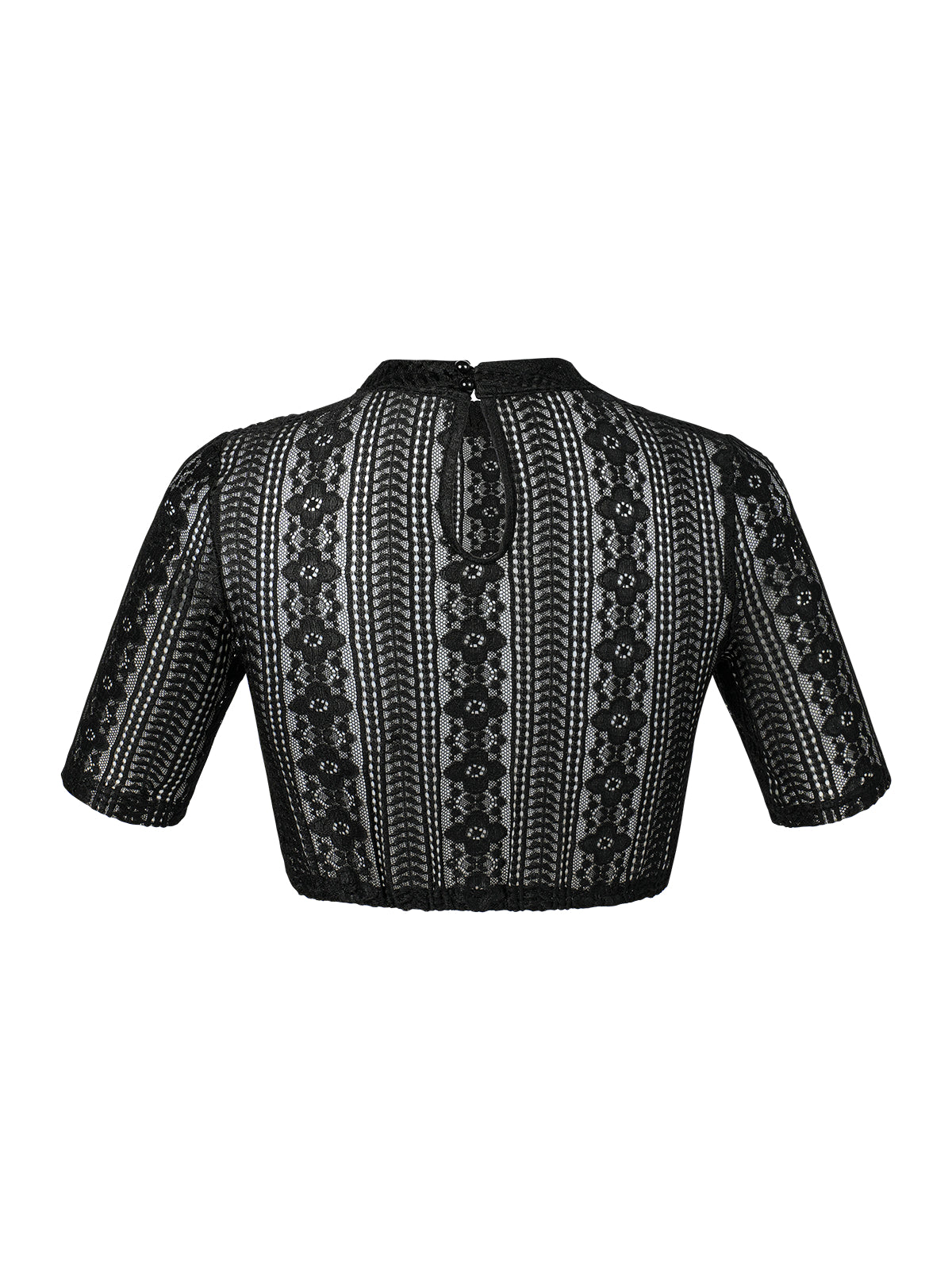 Schwarz mit Hochgeschlossen und Halbarm Dirndlblusen