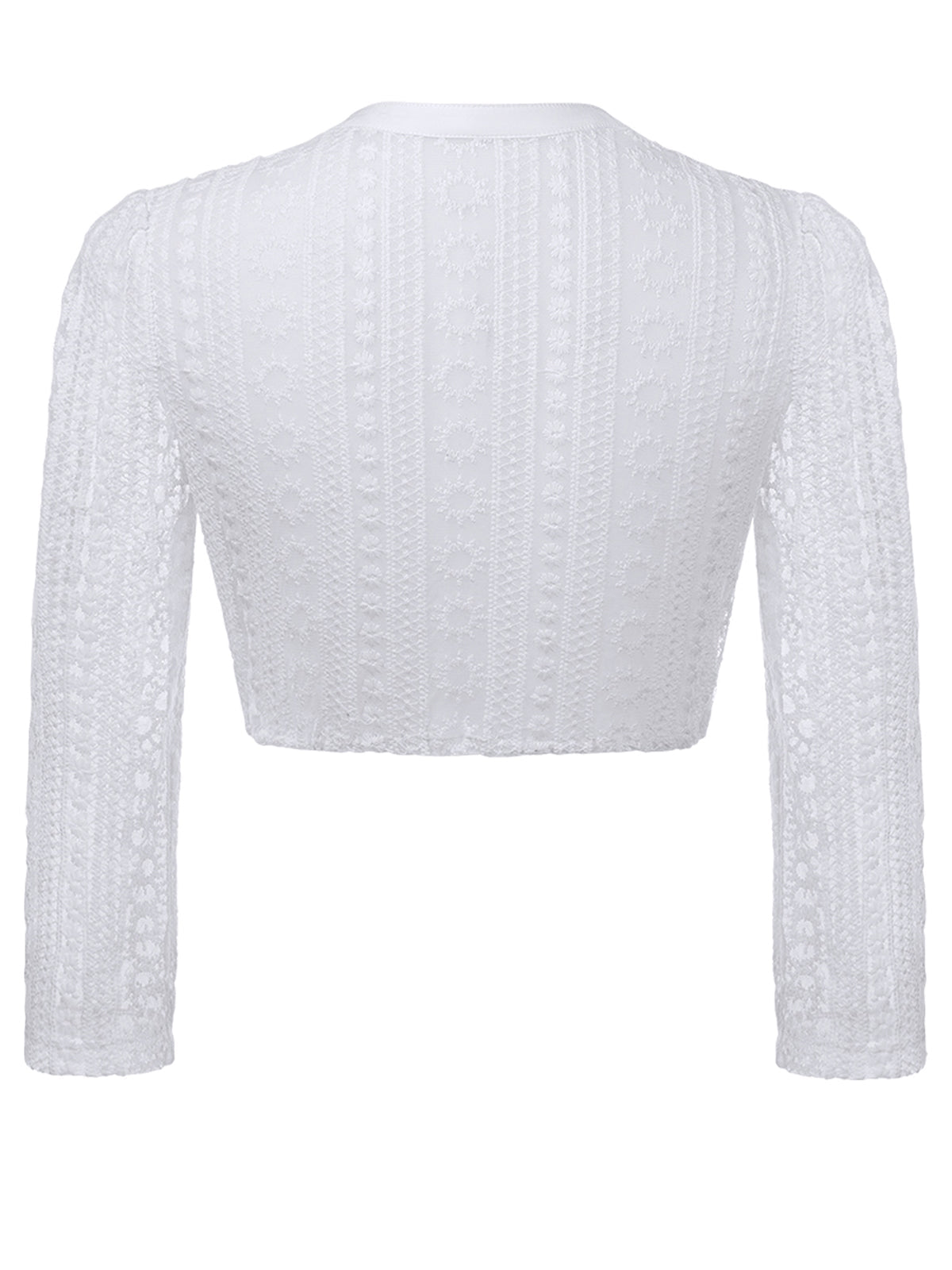 Weiß mit Hochgeschlossen und Langarm Dirndlblusen