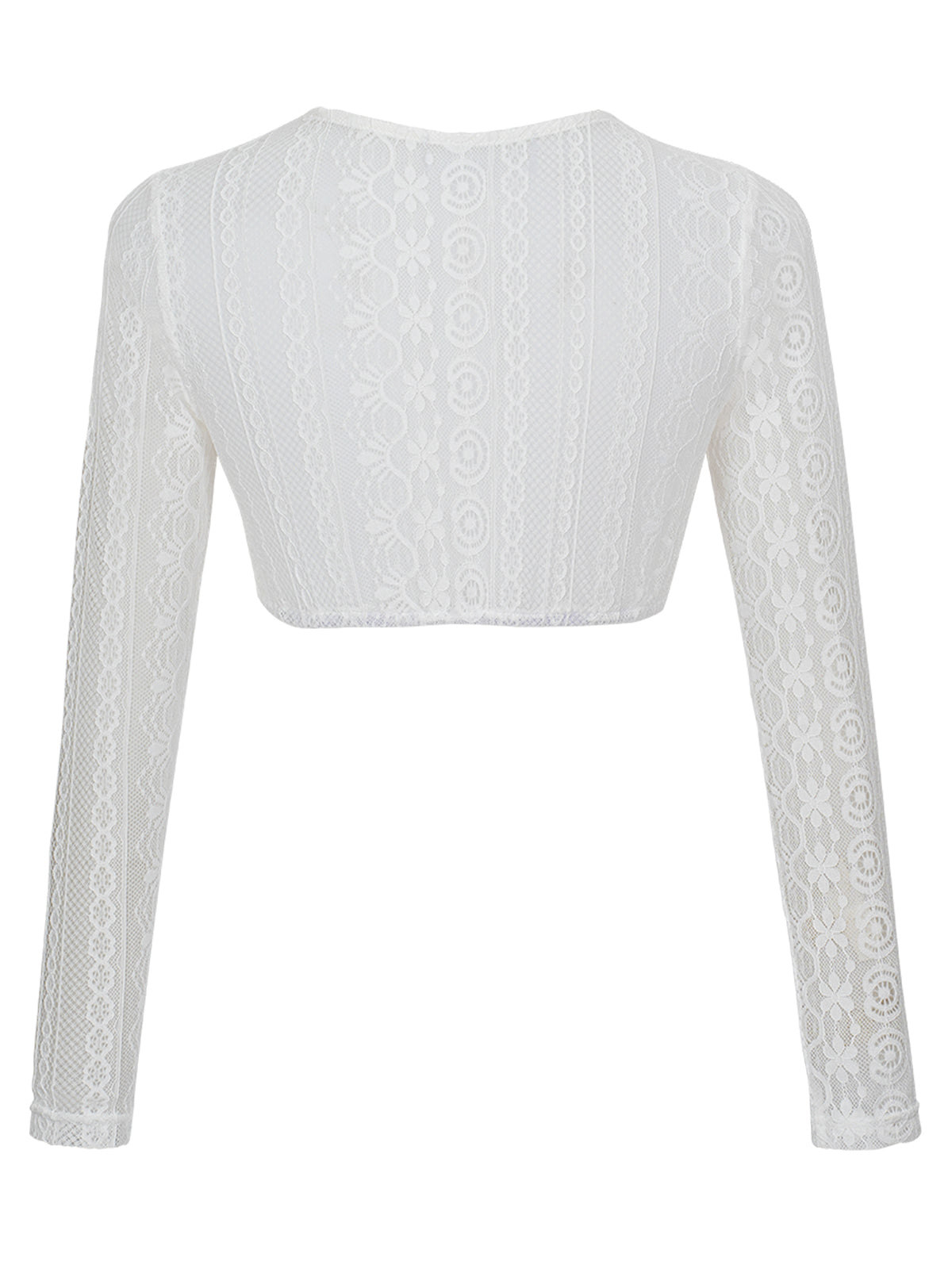 Weiß mit Rundhals und Langarm Dirndlblusen