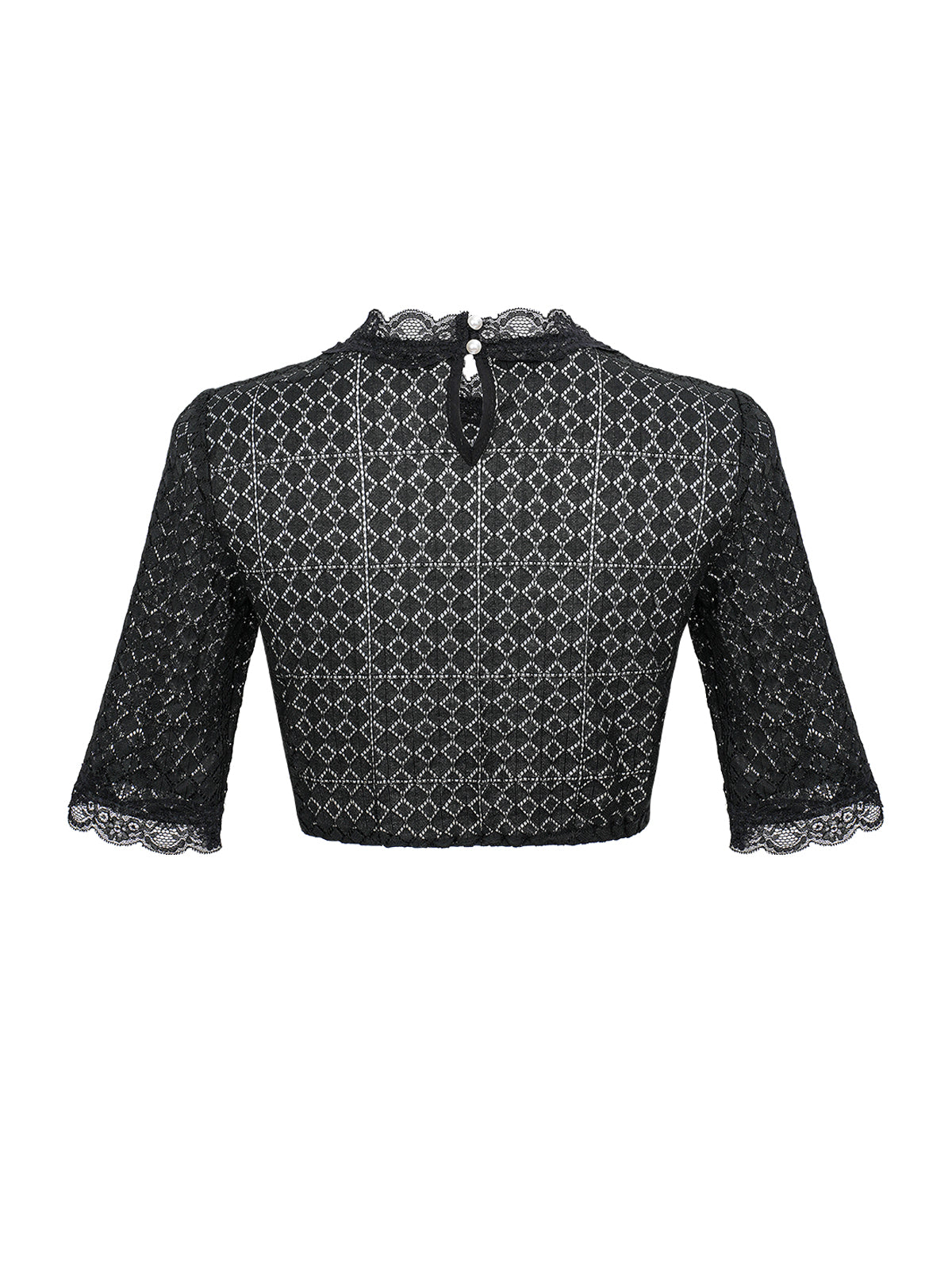 Schwarz mit Rundhals und Halbarm Dirndlblusen