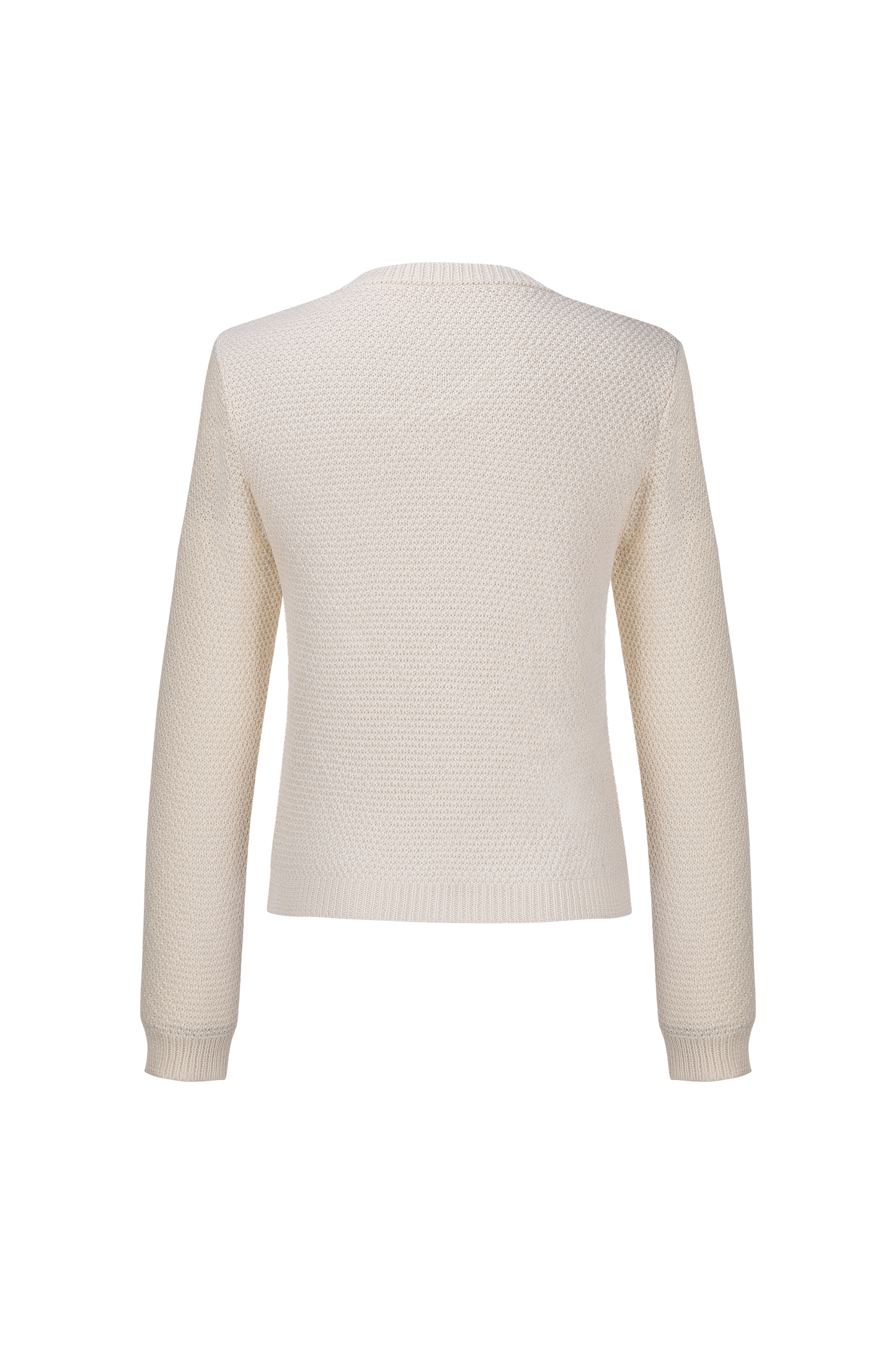 Damen Weiß Rundhals Vorne Strickjacken