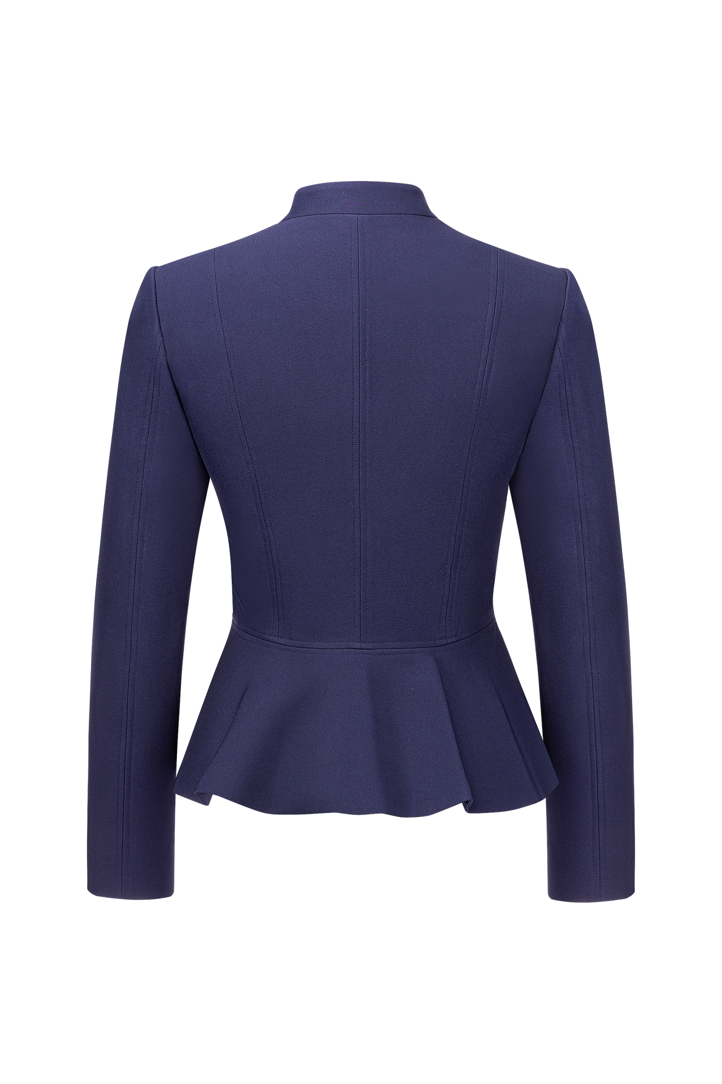 Damen Marineblau Hochgeschlossen Vorne Strickjacken