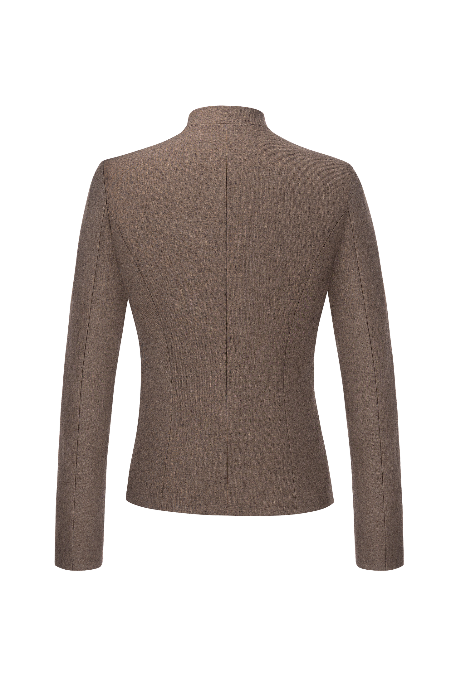 Damen Braun Hochgeschlossen Vorne Strickjacken