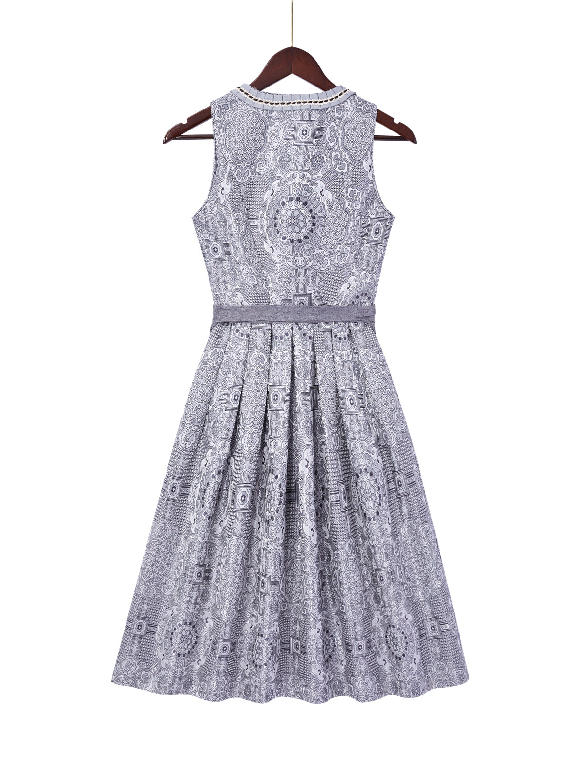 Grau mit Gerader Ausschnittund Feminin Dirndl