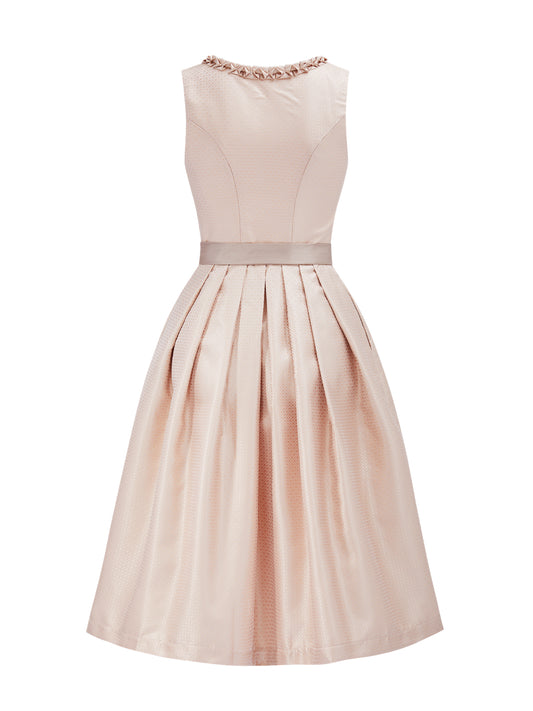 Beige mit Gerader Ausschnitt und Strukturierter Dirndl