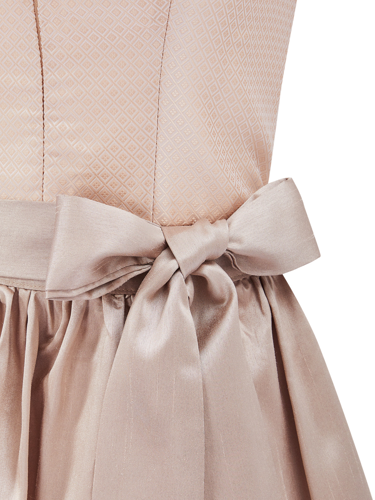 Beige mit Gerader Ausschnitt und Strukturierter Dirndl