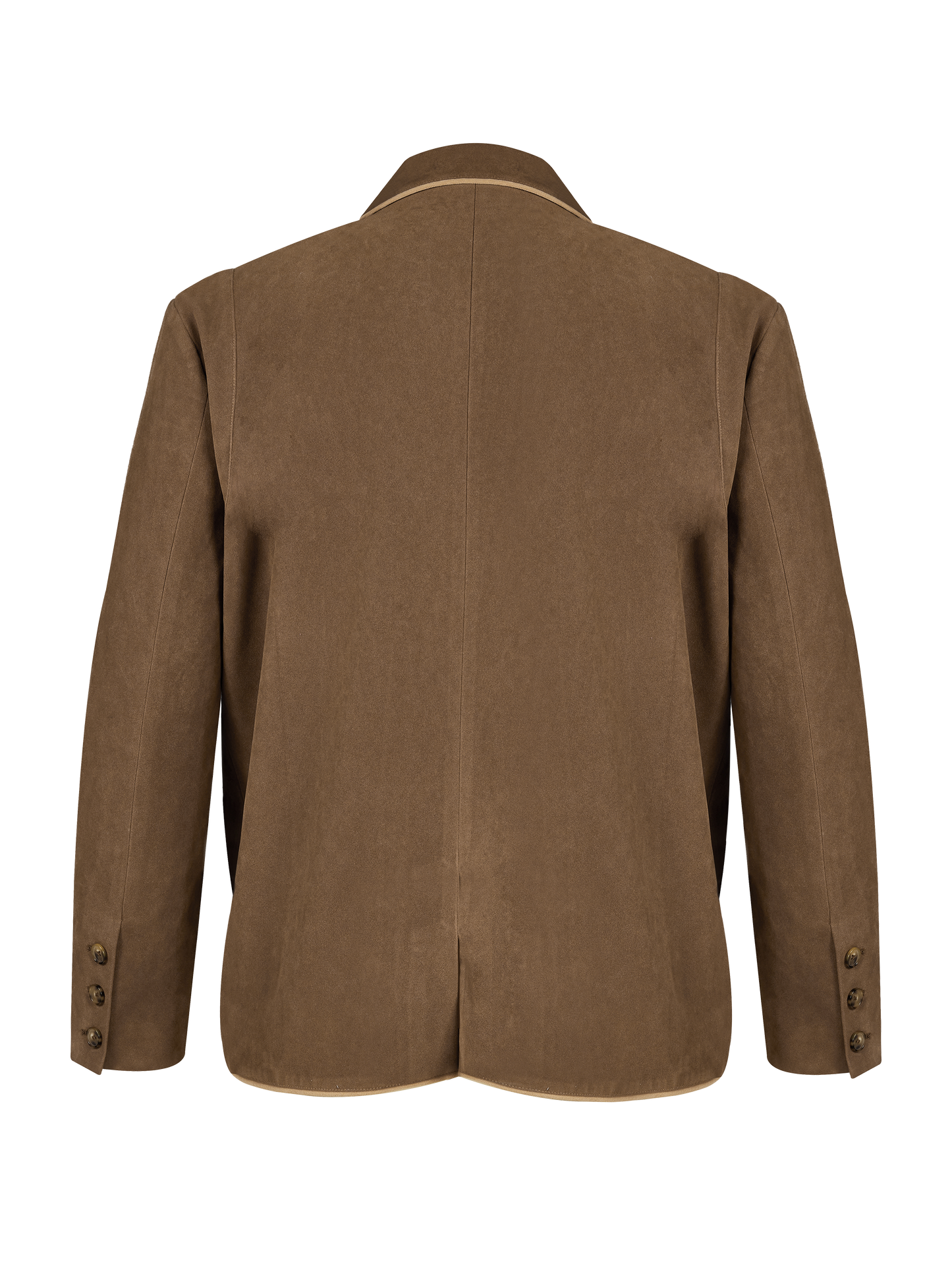 Herren Braun Flacher Reverskragen Vorne Janker