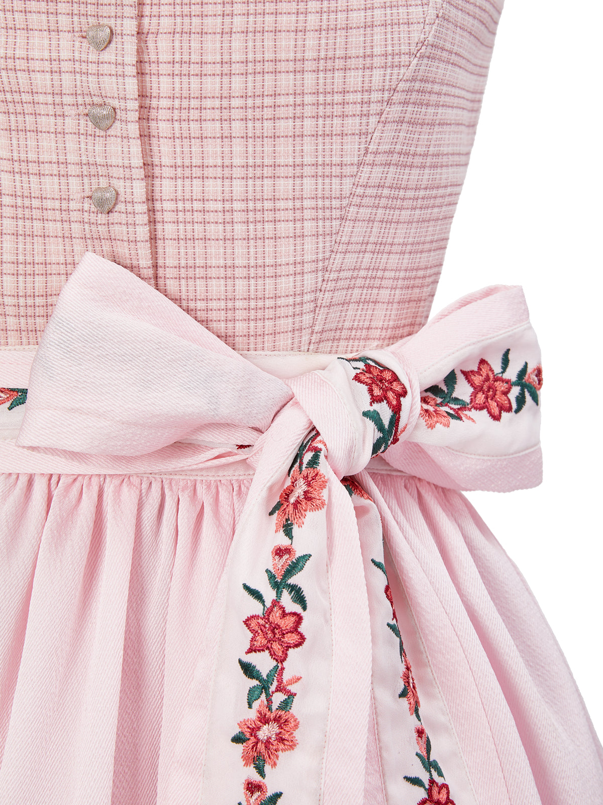 Damen Rosa Gerader Ausschnitt Vorne Dirndl