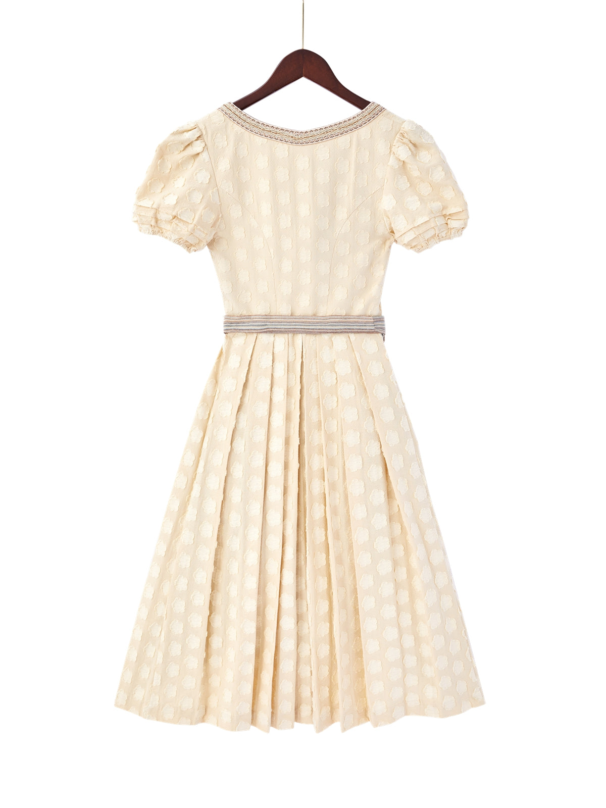 Gelb mit Gerader Ausschnittund Fein Dirndl