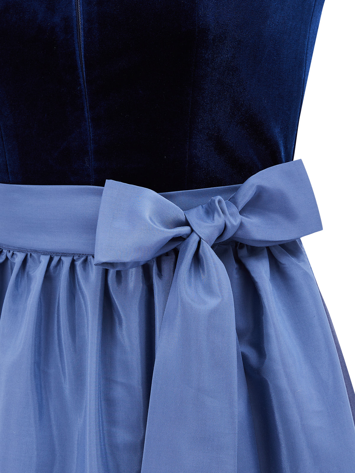 Blau mit Gerader Ausschnitt und Einfarbig Dirndl