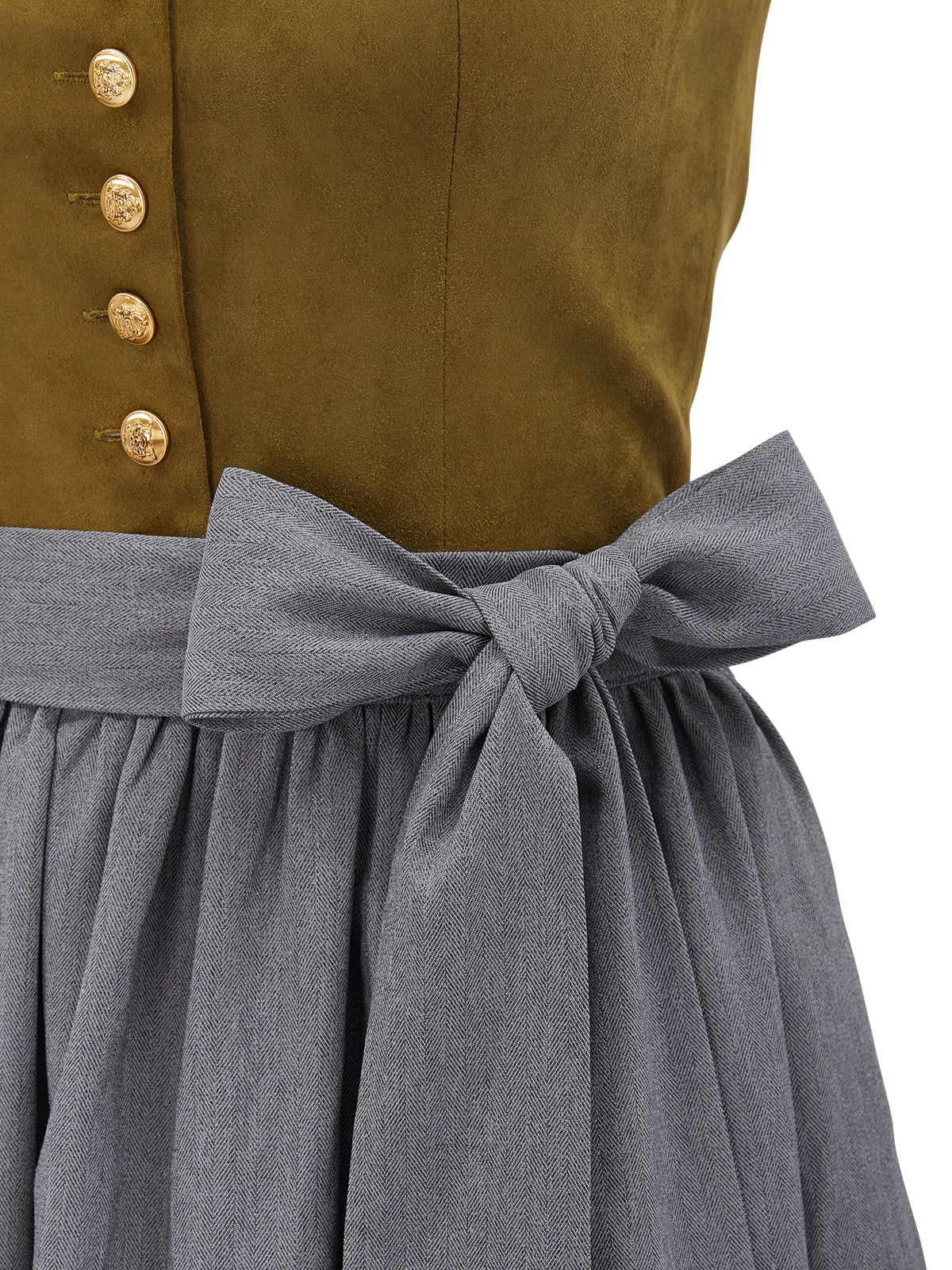 Grün mit Gerader Ausschnitt und Einfarbig Dirndl