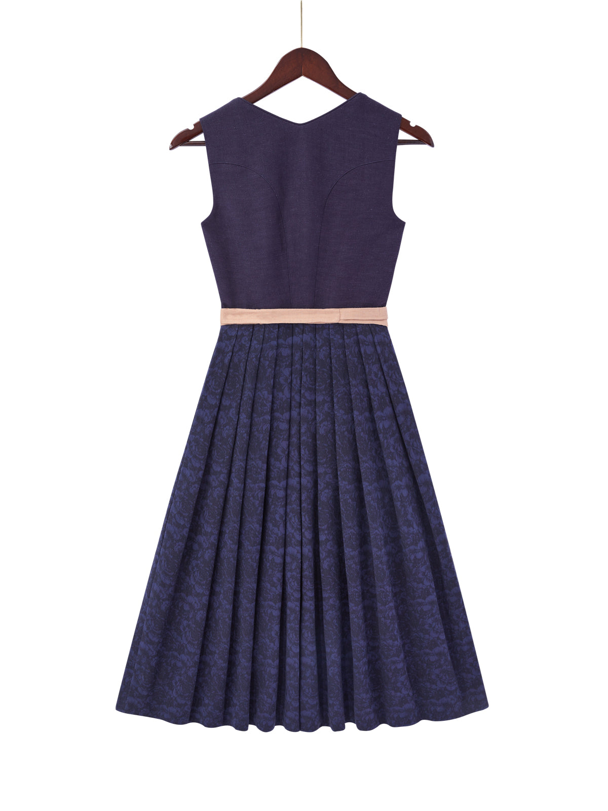 Blau mit Gerader Ausschnittund Bunt Dirndl
