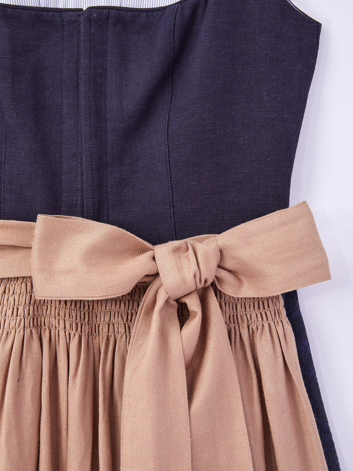 Blau mit Gerader Ausschnittund Bunt Dirndl