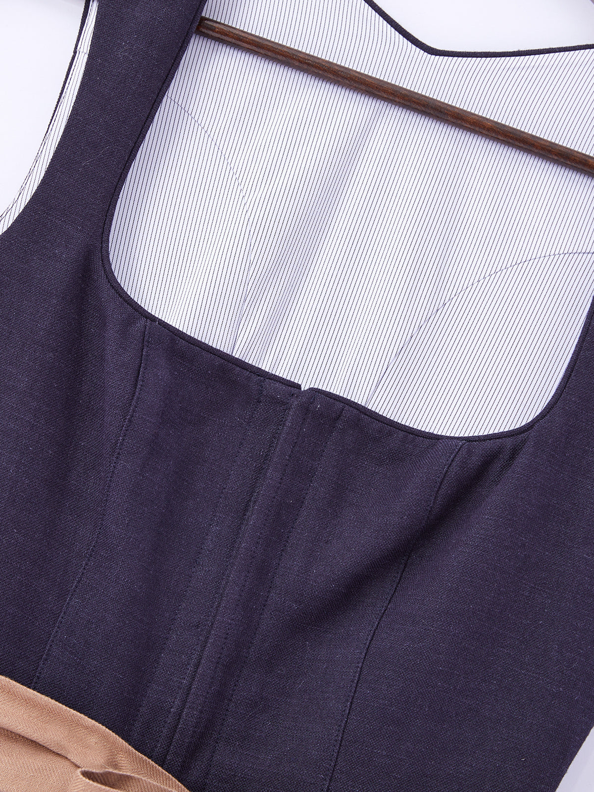 Blau mit Gerader Ausschnittund Bunt Dirndl
