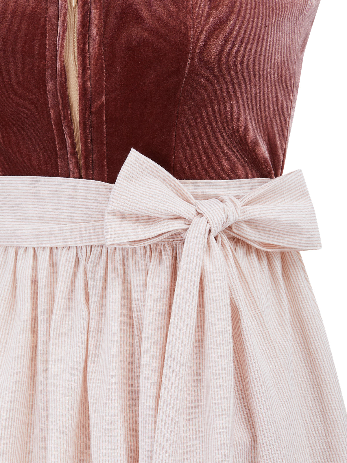 Rosa mit Gerader Ausschnitt und Gepunktete Muster Dirndl