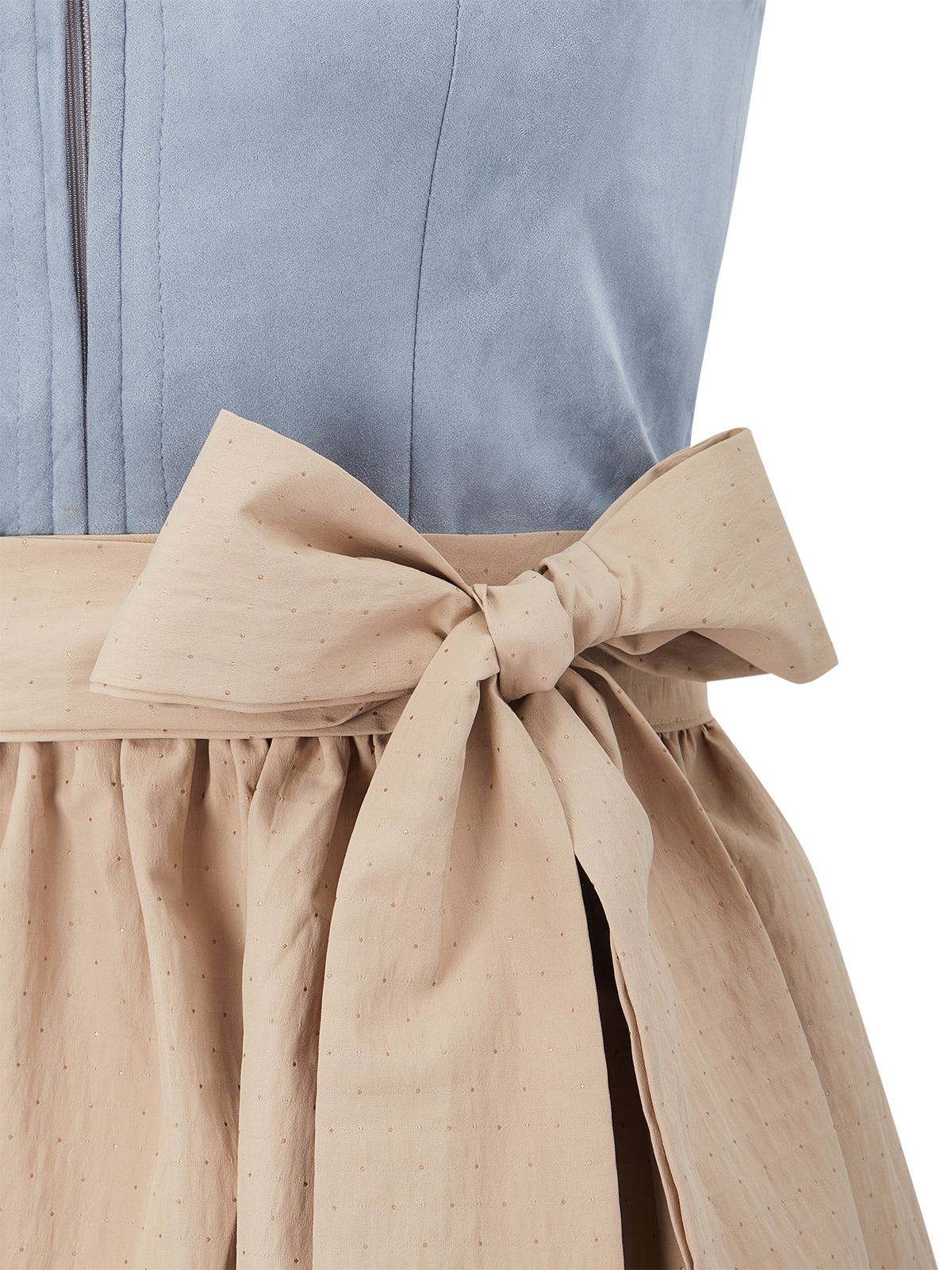 Blau mit Gerader Ausschnitt und Einfarbig Dirndl