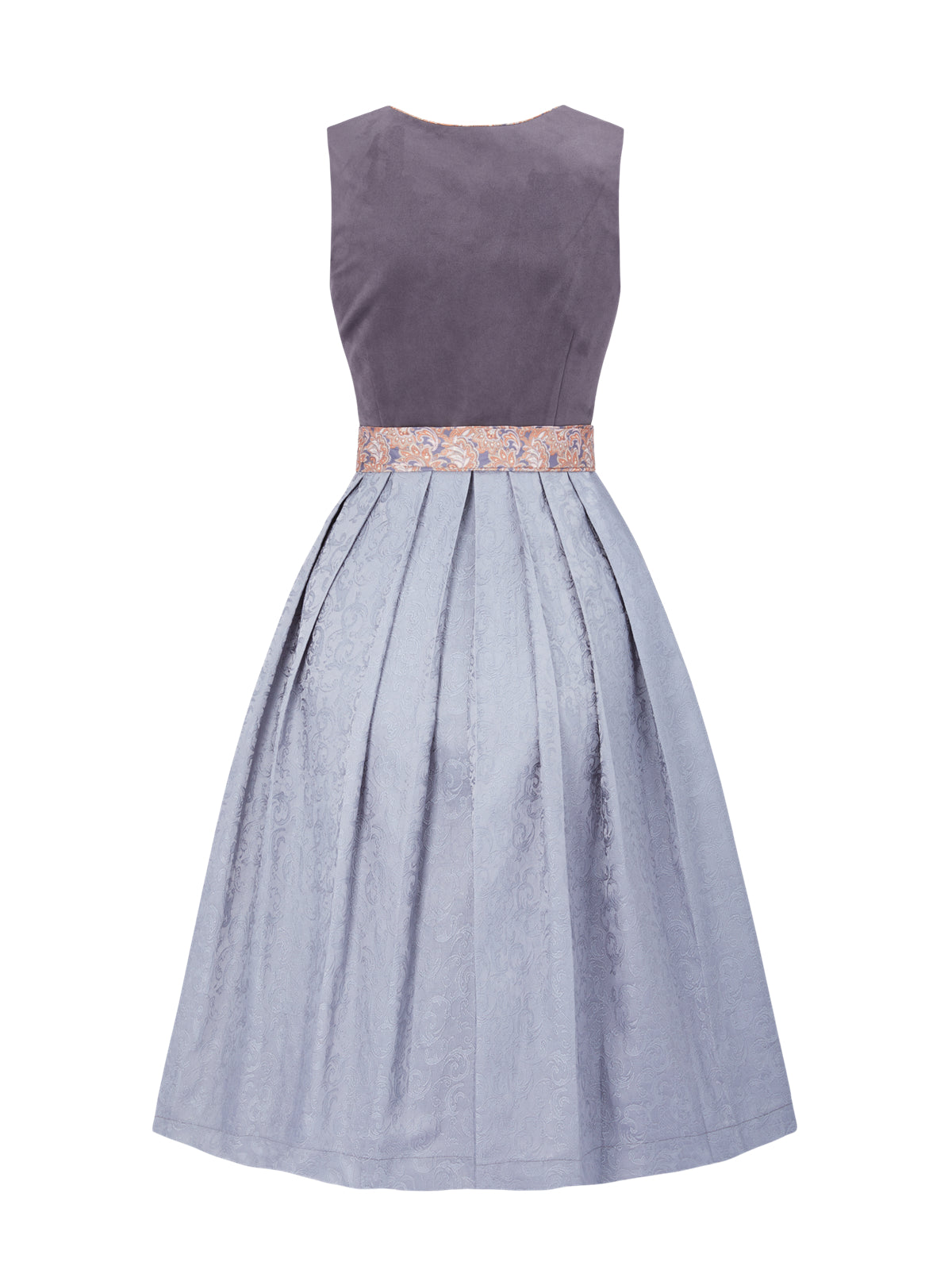 Grau mit Gerader Ausschnitt und Allover Muster Dirndl