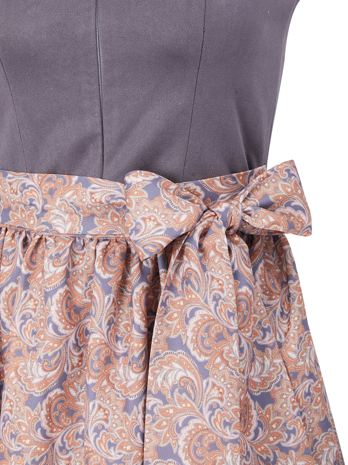 Grau mit Gerader Ausschnitt und Allover Muster Dirndl