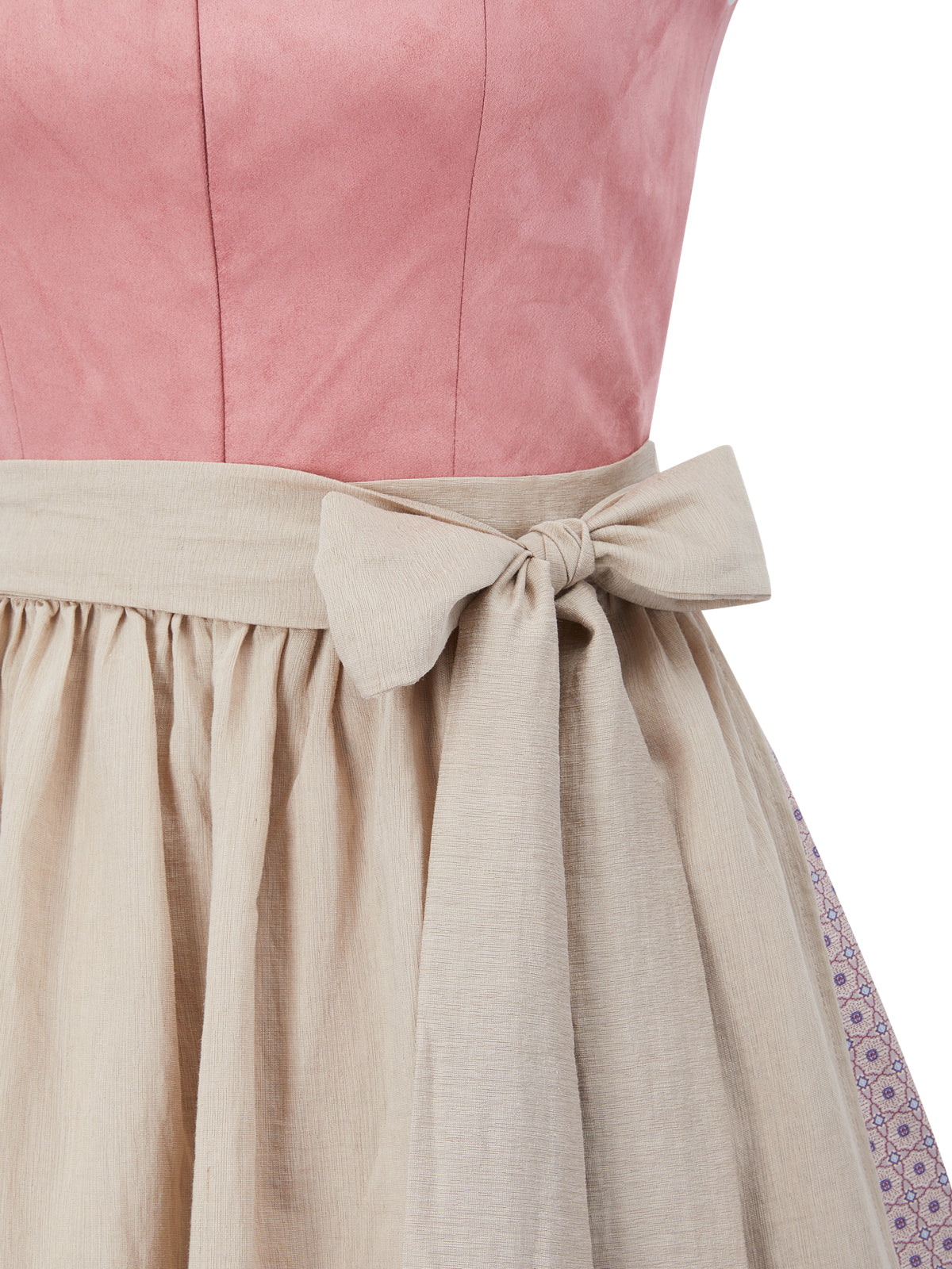 Rosa mit Gerader Ausschnitt und Wildleder Dirndl