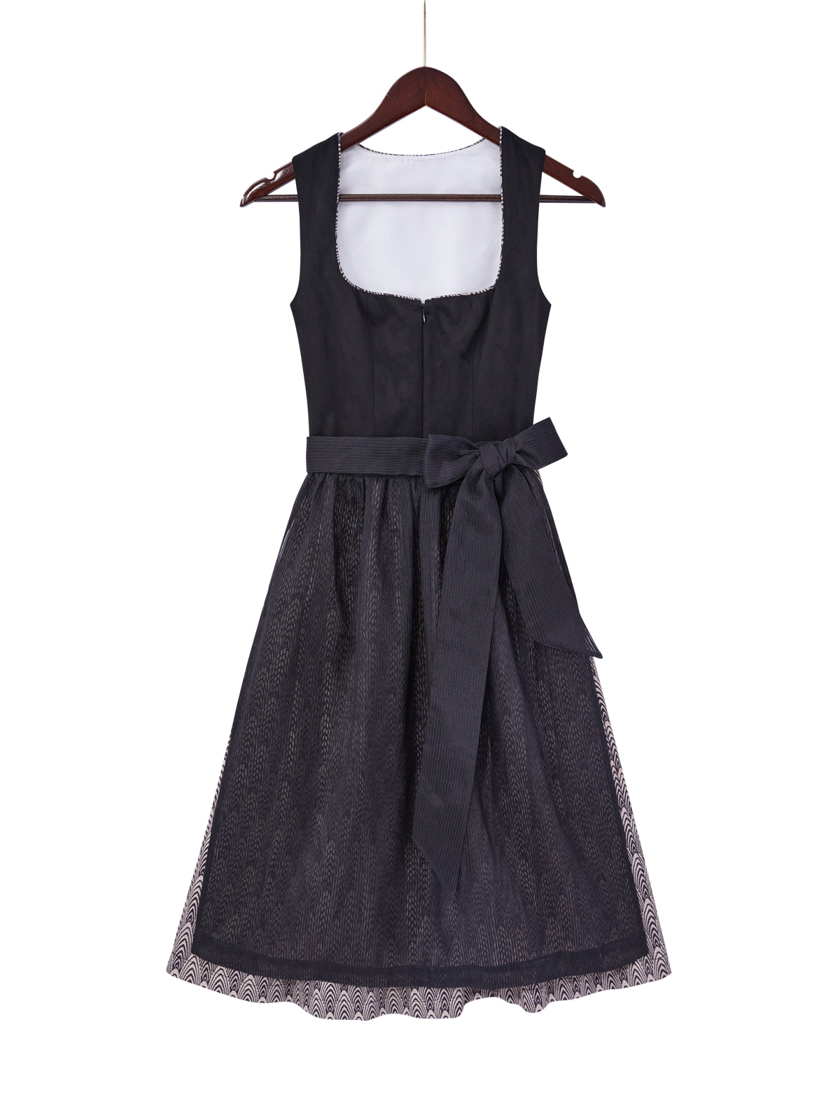 Schwarz mit Gerader Ausschnitt und Opulent Dirndl