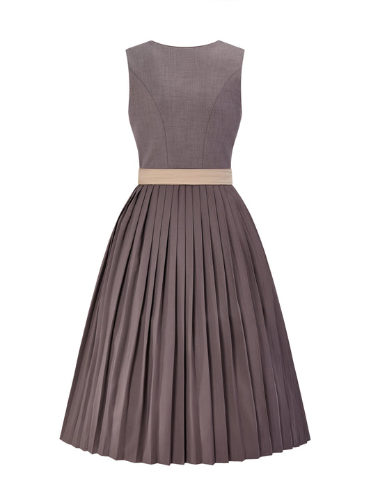 Grau mit Gerader Ausschnitt und Einfarbig Dirndl