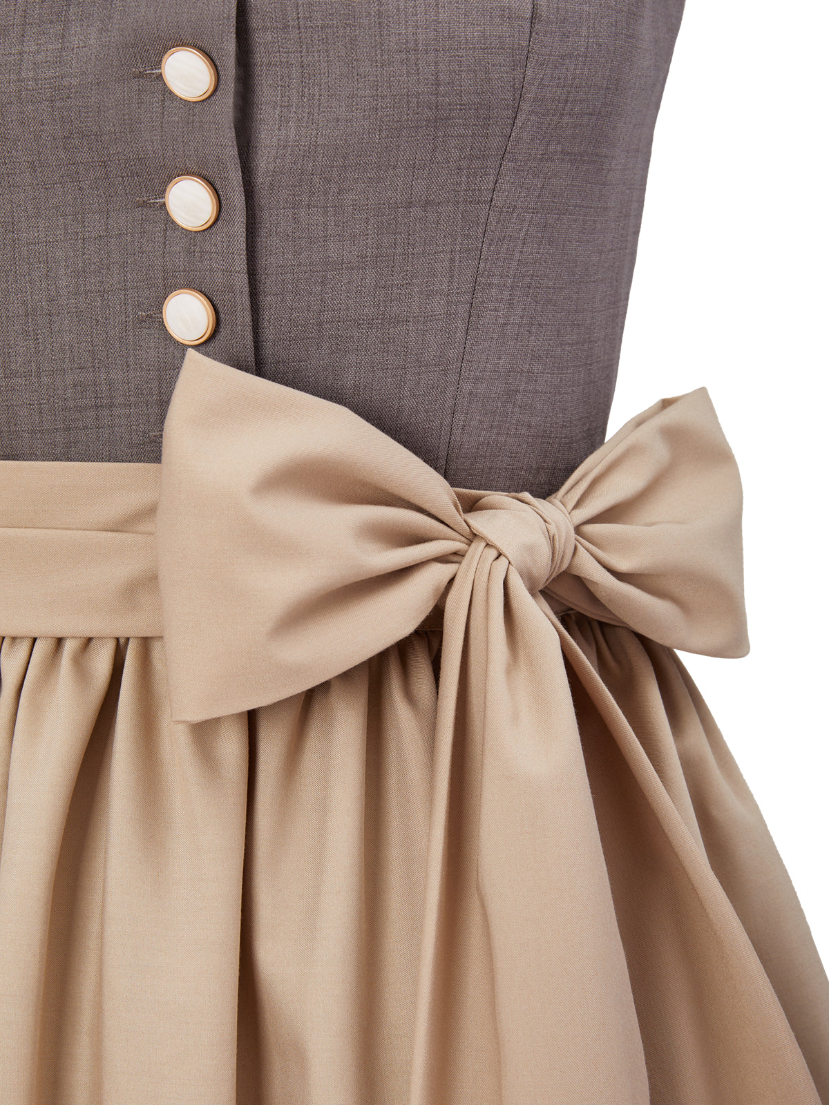 Grau mit Gerader Ausschnitt und Einfarbig Dirndl