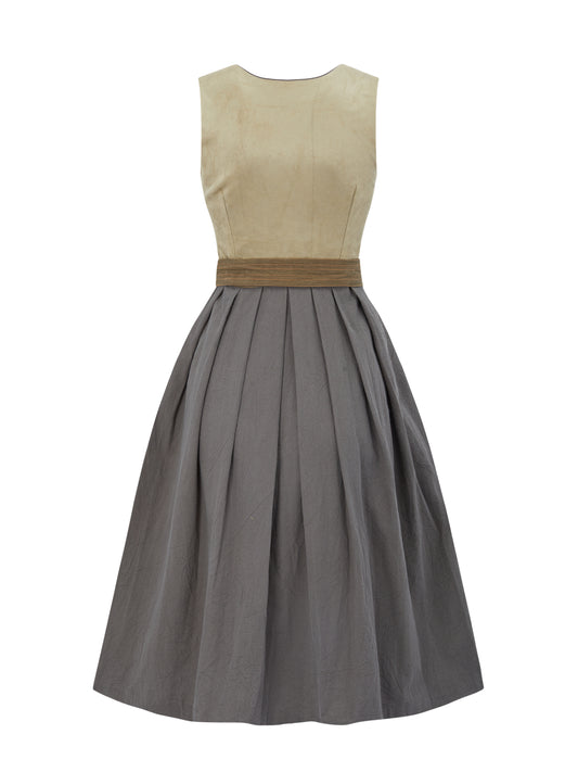 Grün mit Gerader Ausschnittund Dezent Dirndl