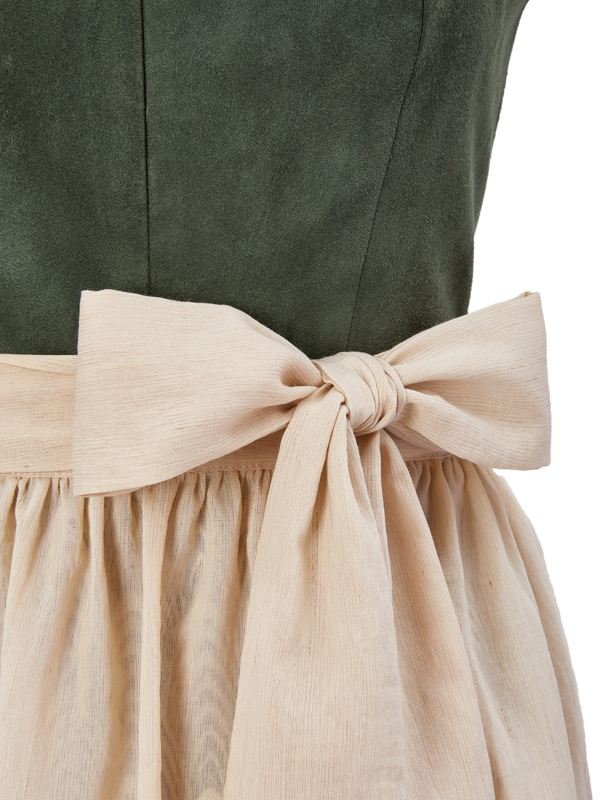 Grün mit Gerader Ausschnitt und Geometrische Muster Dirndl