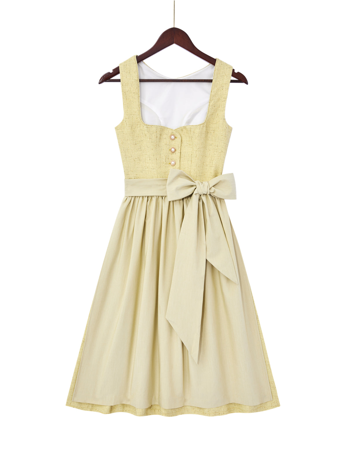 Gelb mit Herz-Ausschnittund Schick Dirndl