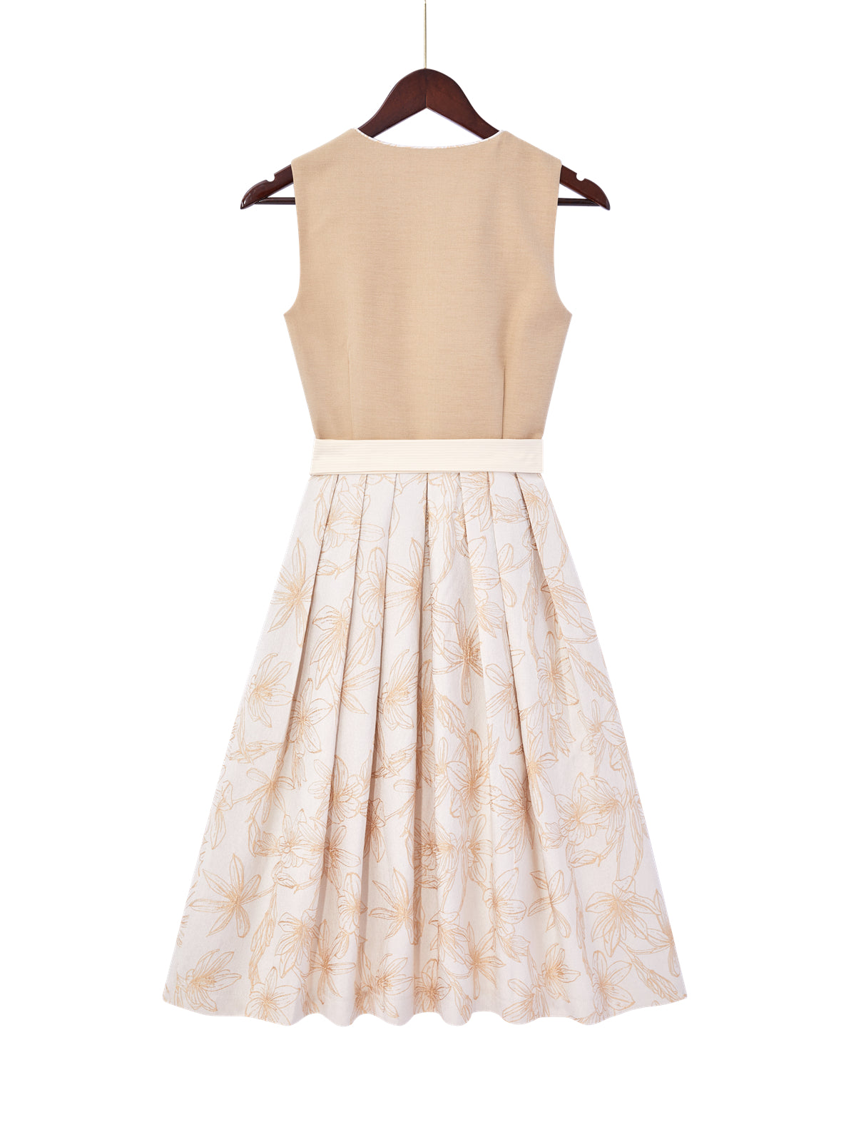 Braun mit Gerader Ausschnittund Feminin Dirndl