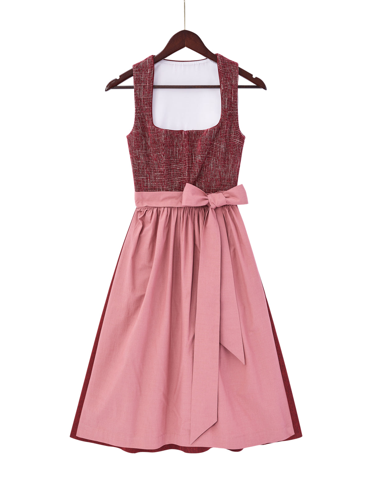 Rot mit Gerader Ausschnitt und Herbstlich Dirndl