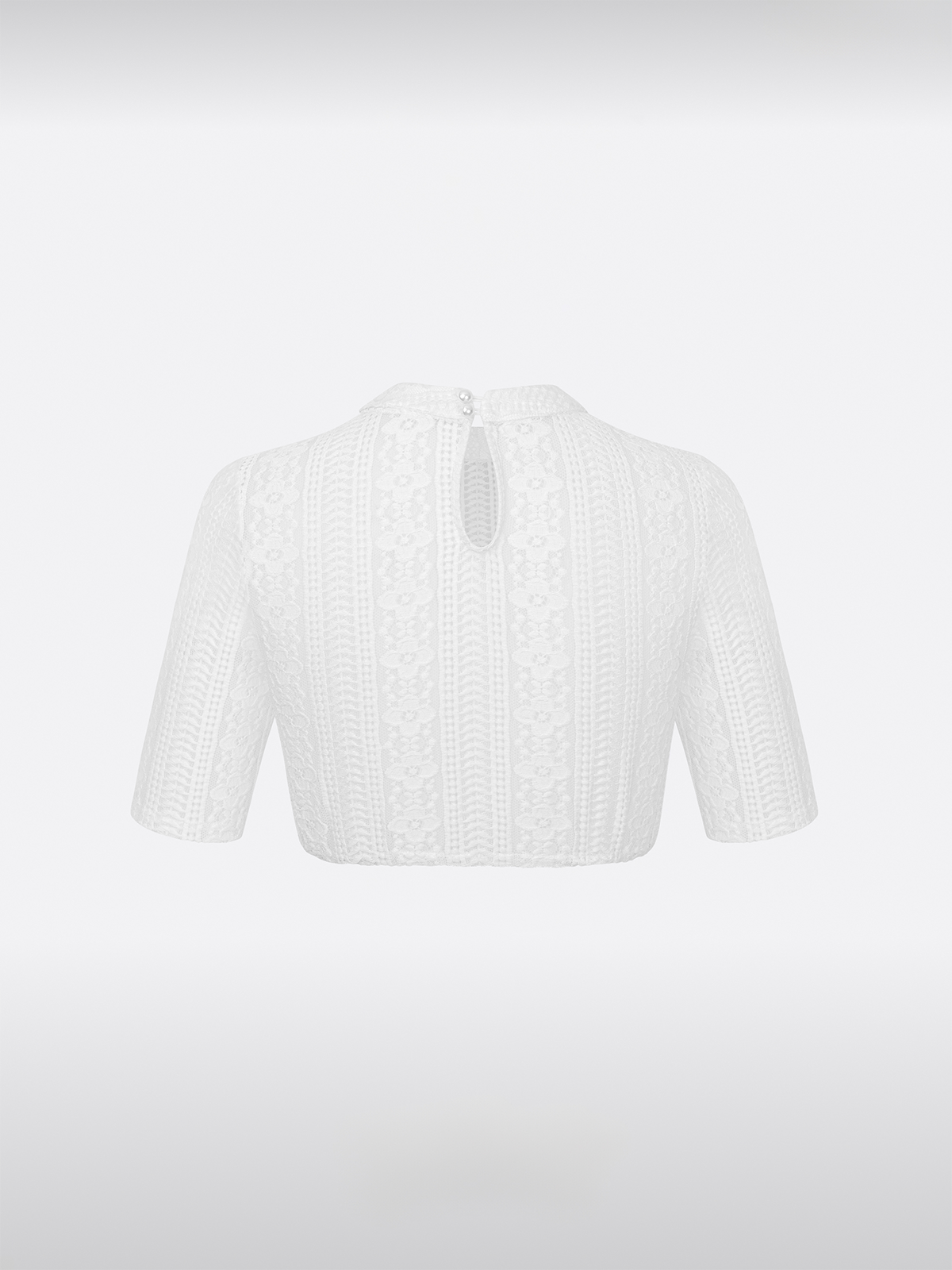 Weiß mit Hochgeschlossen und Halbarm Dirndlblusen