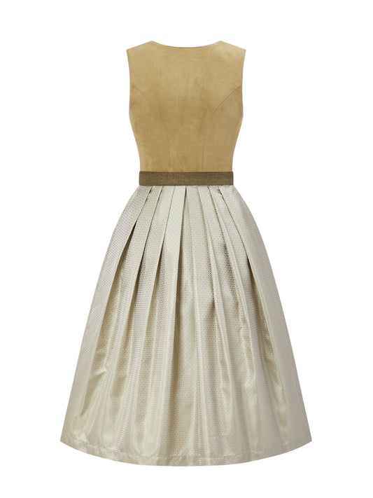 Braun mit Gerader Ausschnittund Edelmütig Dirndl